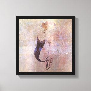 Ballerina Red Hair Woman Body Rosa ros Guld Canvastryck