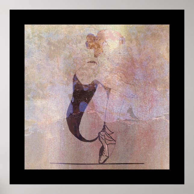 Ballerina Red Hair Woman Body Rosa ros Guld Poster (Framsidan)