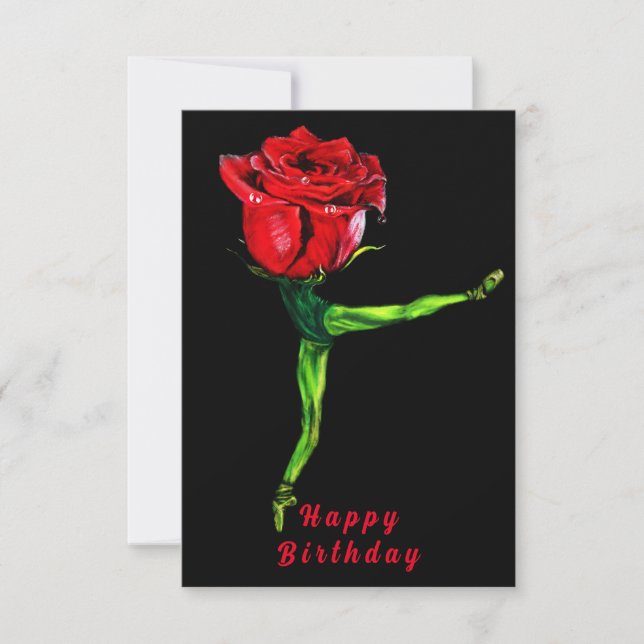 Ballerina Ro Ballet Dance Birthday Card Kort (Framsida)