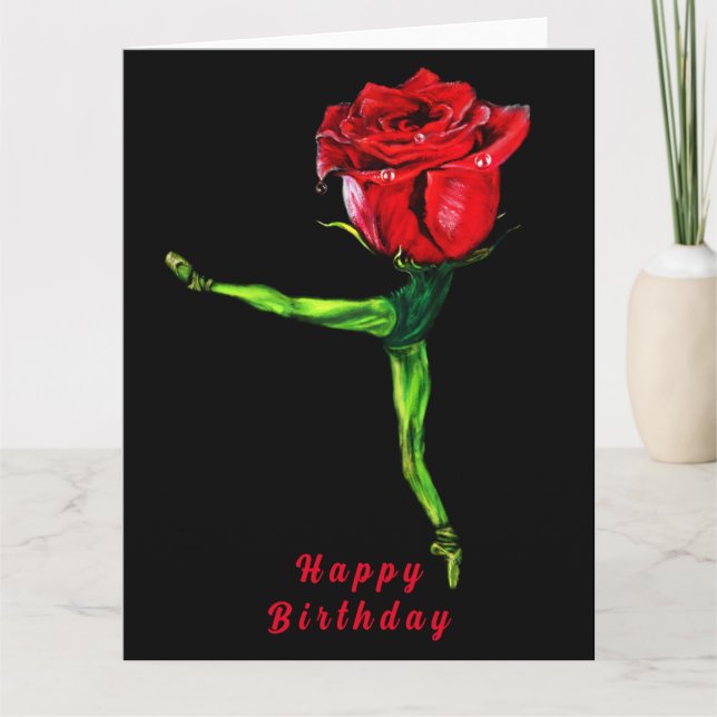 Ballerina Ro Ballet Dancer Birthday Card Kort (Framsida)