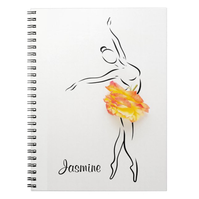 Ballerina Ro Ballet Dancer Personlig Namn Anteckningsbok (Framsidan)
