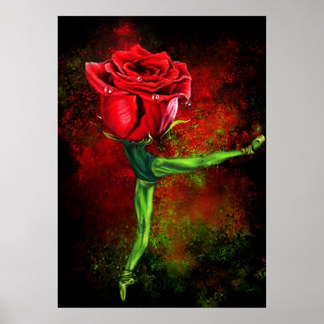 Ballerina Ro Ballet Dancer Poster - Målning (Framsidan)