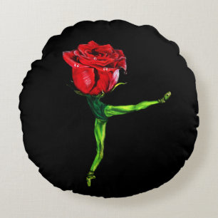 Ballerina Ro Ballet Dancer Round Pillow Rund Kudde