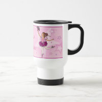 Ballerina rosa auburn hår flicka balettklass mugg