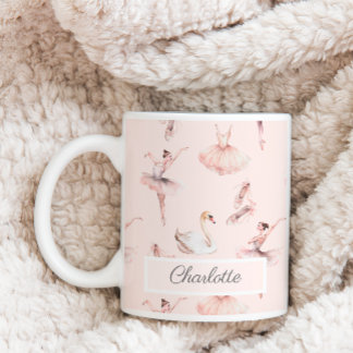 Ballerina Rosa Ballet Shoes Personlig Namn Kaffemugg