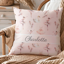 Ballerina Rosa Ballet Shoes Personlig Namn Kudde