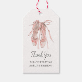 Ballerina Rosa Ballet Shoes Tack Birthday Presentetikett