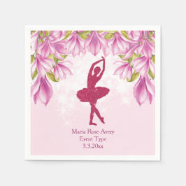 Ballerina Rosa Birthday Personlig Pappersservett