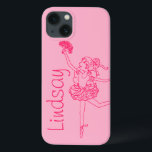 Ballerina rosa Flickor i namn personlig, ipad case<br><div class="desc">Cute-fodral för din speciella Ballerina. Läser Lindsay eller så kan du anpassa dig efter ditt eget val namn eller ord. Helt designad av Sarah Trett.</div>