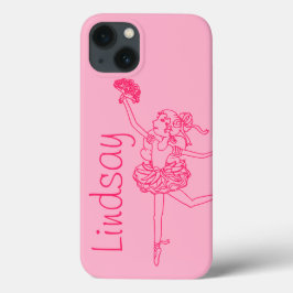 Ballerina rosa Flickor i namn personlig, ipad case