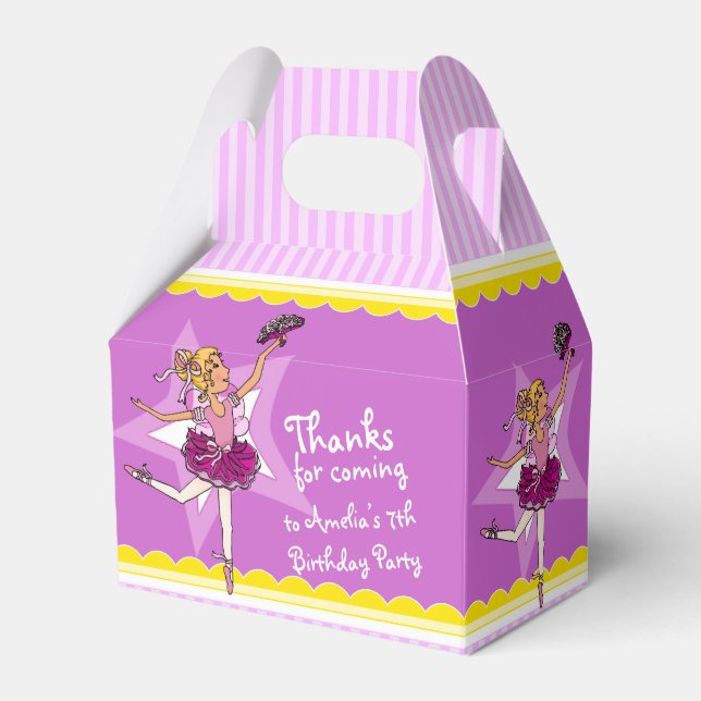 Ballerina rosa lila födelsedagspresentförpackning presentaskar (Framsidan Sidan)