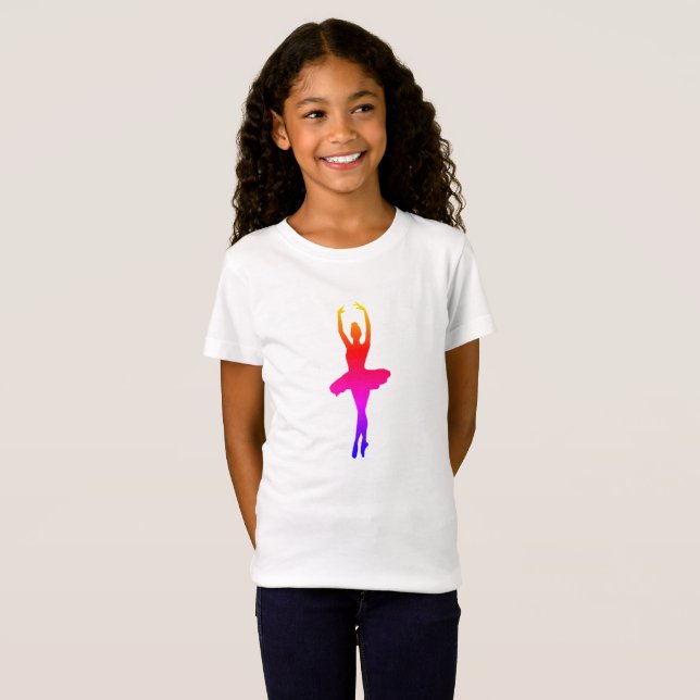 Ballerina Rosa Nutcracker Ballet Dancer Girl T Shirt (Hel framsida)