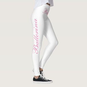 ballerina-rosa på vitt leggings