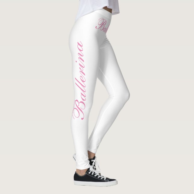 ballerina-rosa på vitt leggings (Höger)