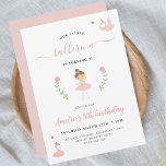 Ballerina Rosa Pastel Flickaktigt Birthday Call Inbjudningar<br><div class="desc">Den här ändringsbara flickaktigten för ballerina rosa pastel- är perfekt för små dansare. Den har en vacker liten ballerina omgiven av blommor och svanar. Anpassa den med dina egna detaljer.</div>