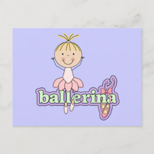 Ballerina - Rosa T-shirts och presenter Vykort
