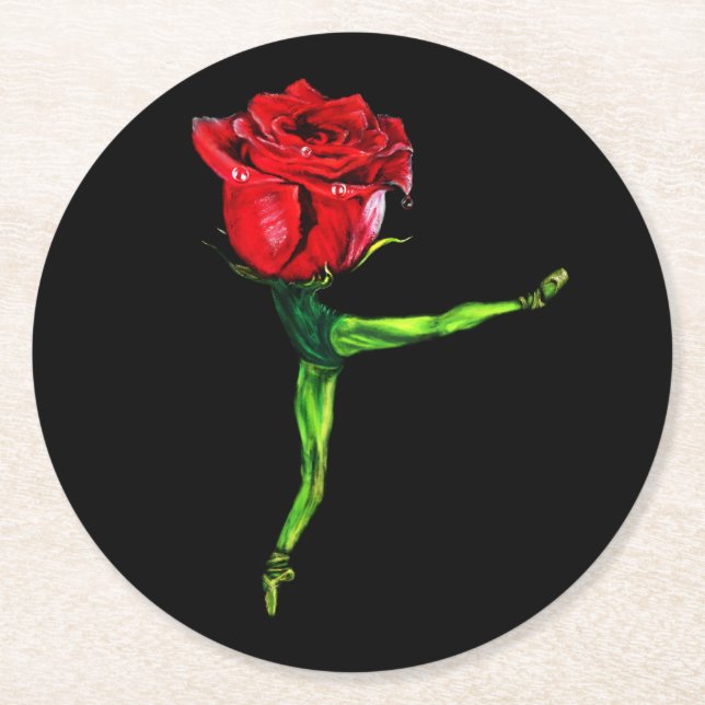 Ballerina Rose Papperskålskydd Underlägg Papper Rund (Framsidan)