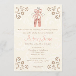 Ballerina Shoes Ballet Flicka Shower-inbjudan Inbjudningar