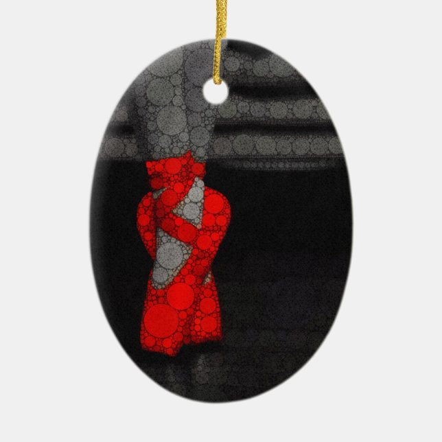 Ballerina Shoes Cute Ballet Julgransprydnad Keramik (Framsidan)