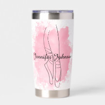 Ballerina Shoes Rosa Watercolor med Namn