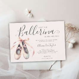 Ballerina Shower Rosett band Rosa Guld Flicka Inbjudningar