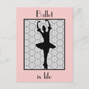 Ballerina Silhouette Ballet är Life Vykort