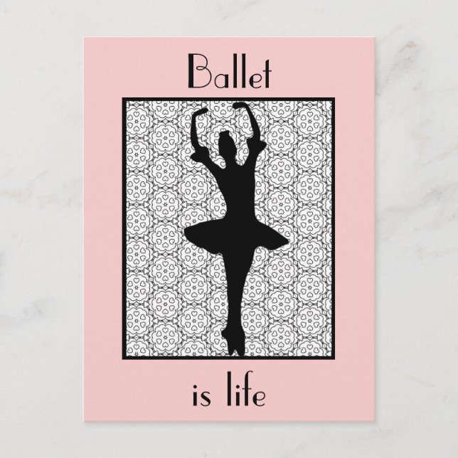 Ballerina Silhouette Ballet är Life Vykort (Framsida)