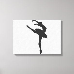 Ballerina, silhouette canvastryck