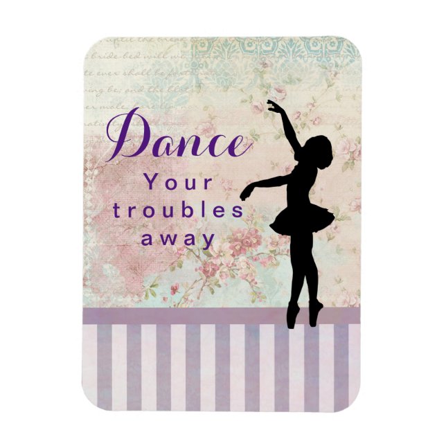 Ballerina Silhouette Dance Din troubles på väg Magnet (Vertikal)