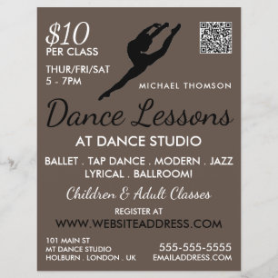 Ballerina Silhouette, Dance Lesson Advertising Reklamblad