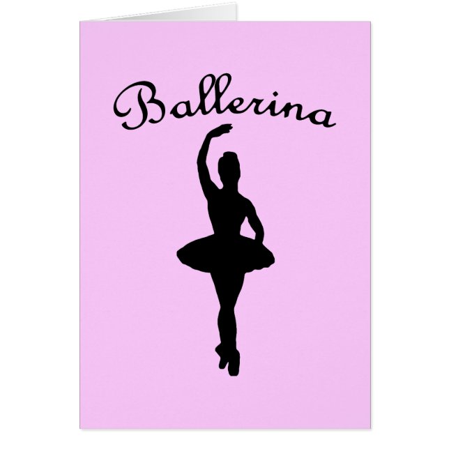 Ballerina Silhouette Hälsningskort (Framsidan)