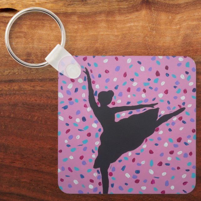 Ballerina Silhouette Keychain Nyckelring (Framsida)