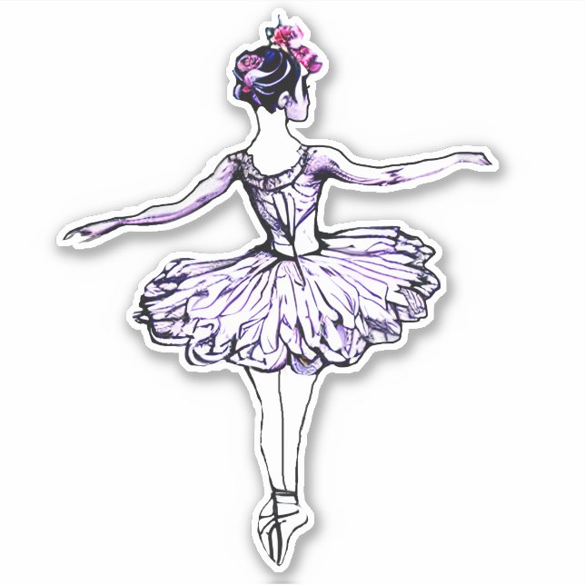 Ballerina Silhouette Klistermärken (Framsida)