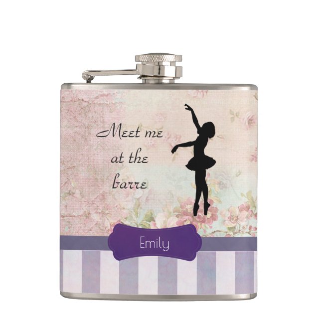 Ballerina Silhouette på Elegant Vintage Mönster Fickplunta (Framsidan)