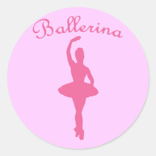 Ballerina Silhouette Runt Klistermärke
