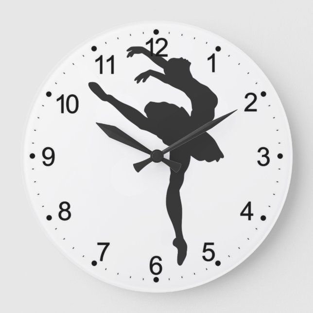 Ballerina Silhouette Stor Klocka (Framsida)