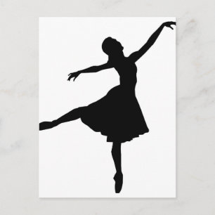Ballerina Silhouette Vykort