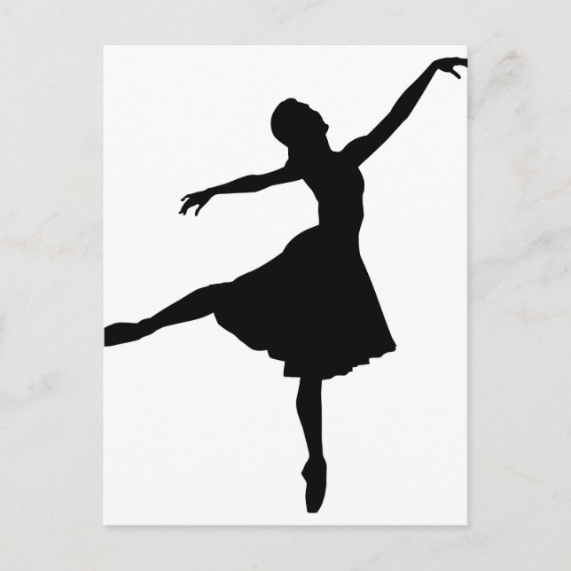 Ballerina Silhouette Vykort (Framsida)