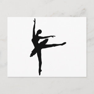 Ballerina Silhouette Vykort