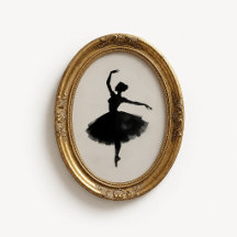 Ballerina Siluett Bläck Tvätt Affisch