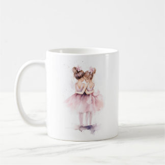 Ballerina Sisters Hugger Art Watercolor Ballet Kaffemugg