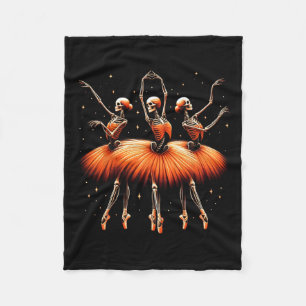 Ballerina Skeleton Dance Funny Halloween Ballet 1 Fleecefilt