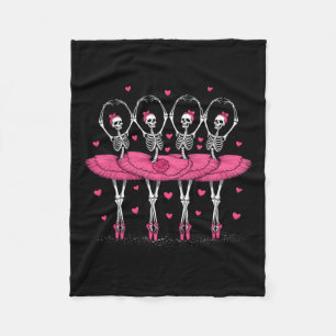 Ballerina Skeleton Dance Funny Halloween Ballet Fleecefilt