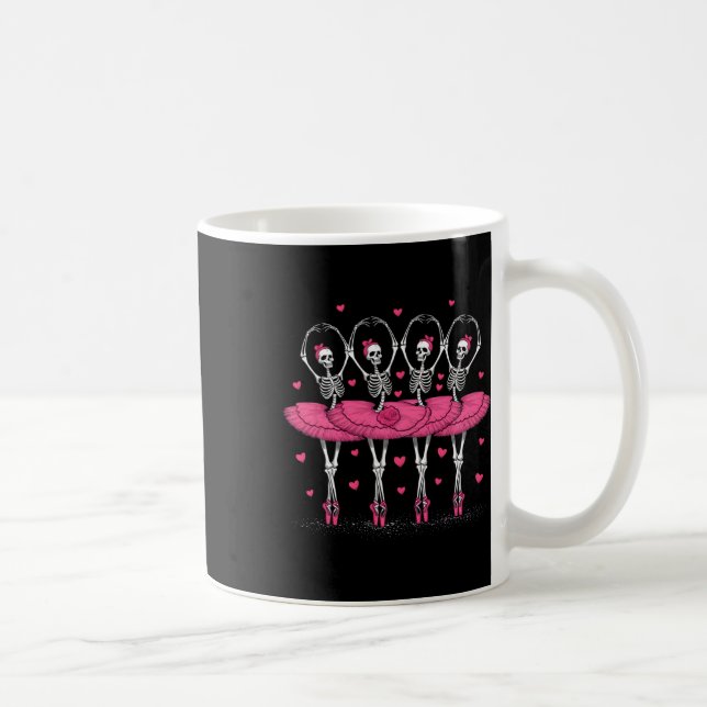Ballerina Skeleton Dance Funny Halloween Ballet Kaffemugg (Höger)