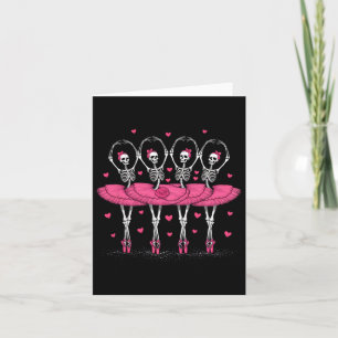 Ballerina Skeleton Dance Funny Halloween Ballet Kort