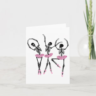 Ballerina Skeletons Dancing Halloween Ballerina Sk Kort