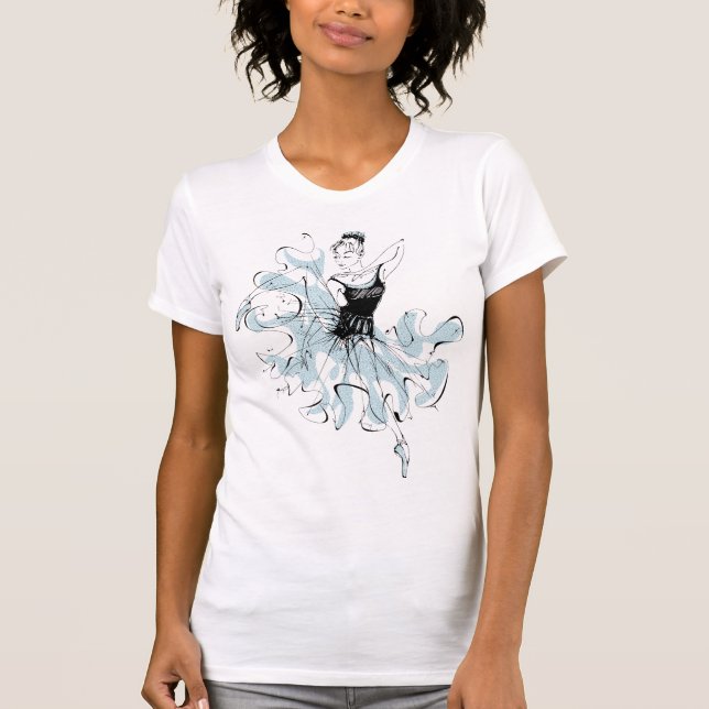 Ballerina Sketch i Blue T Shirt (Framsida)