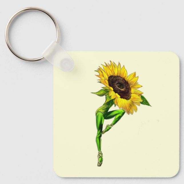 Ballerina Solros Ballet Dancer Keychain Gift Nyckelring (Framsida)
