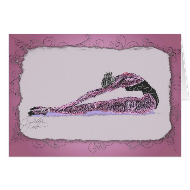 Ballerina som sträcker i rosor hälsningskort (Framsidan Horizontal)