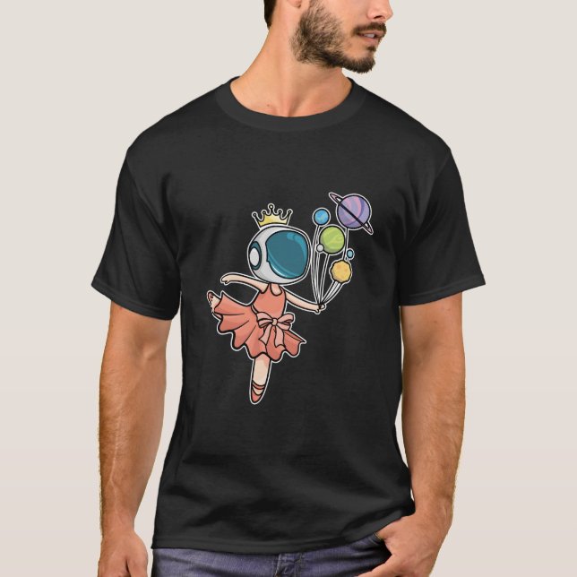 Ballerina Space Astronaut T Shirt (Framsida)